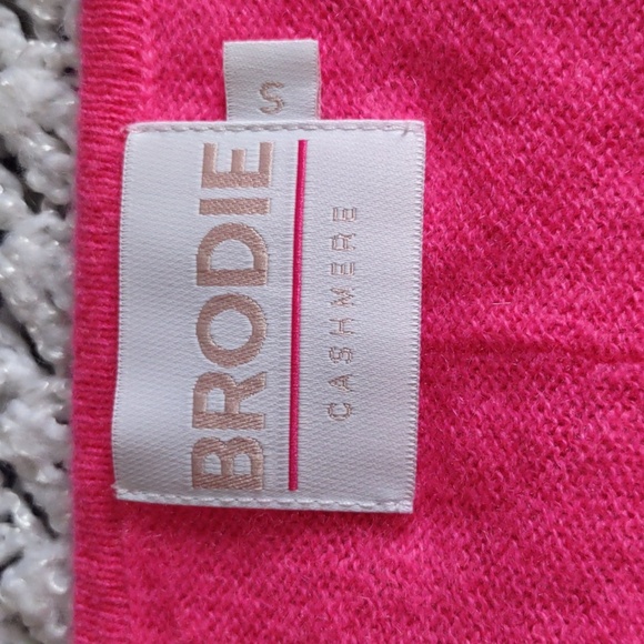 Brodie Cashmere Short Sleeve Sweater Small Pink - Picture 3 of 12